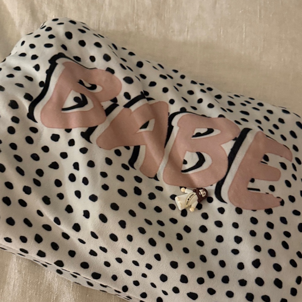 Babe Print Black & White Polka Dot Tote Bag